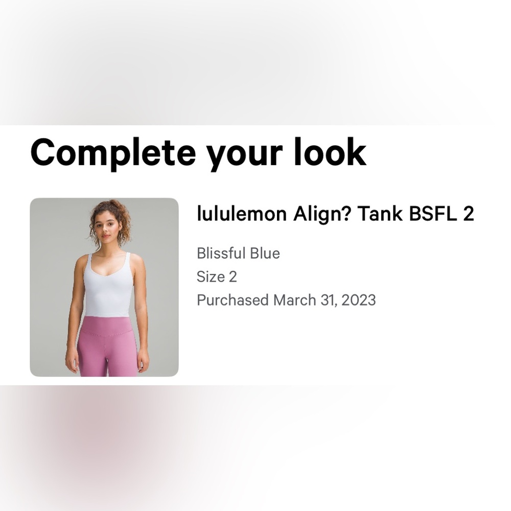 SZ 2 LULULEMON ALIGN TANK